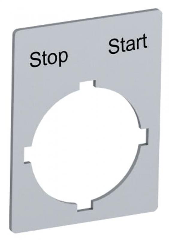 ABB Rectangular legend plate 29,6x39 mm alum SK615552-55 Beschriftungsschild, für Wahlschalter 2 Stellungen Pos 21:Stop Pos 22:Start
