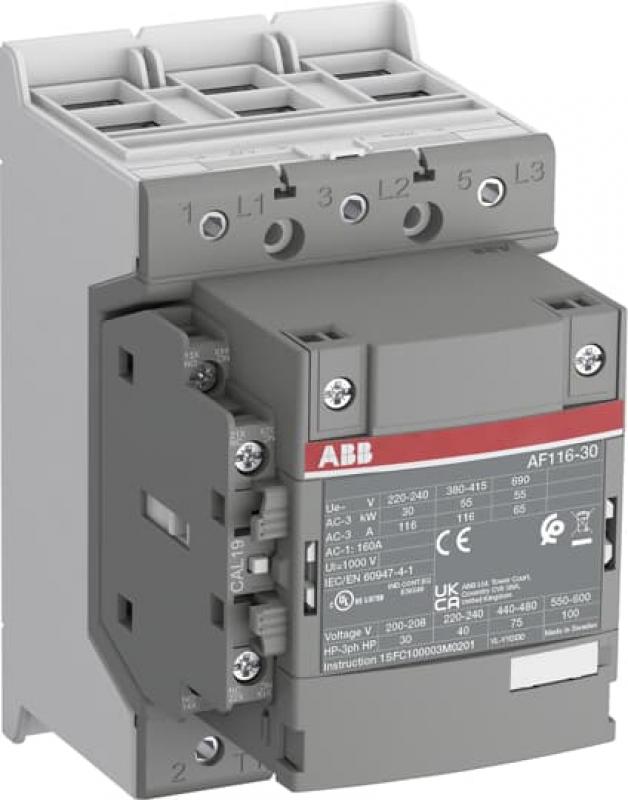 ABB AF116-30-11-43 Schütz, 55 kW, 220-240 V 50/60 Hz, Kabelkäfigklemmen-Anschluss fast operation coil