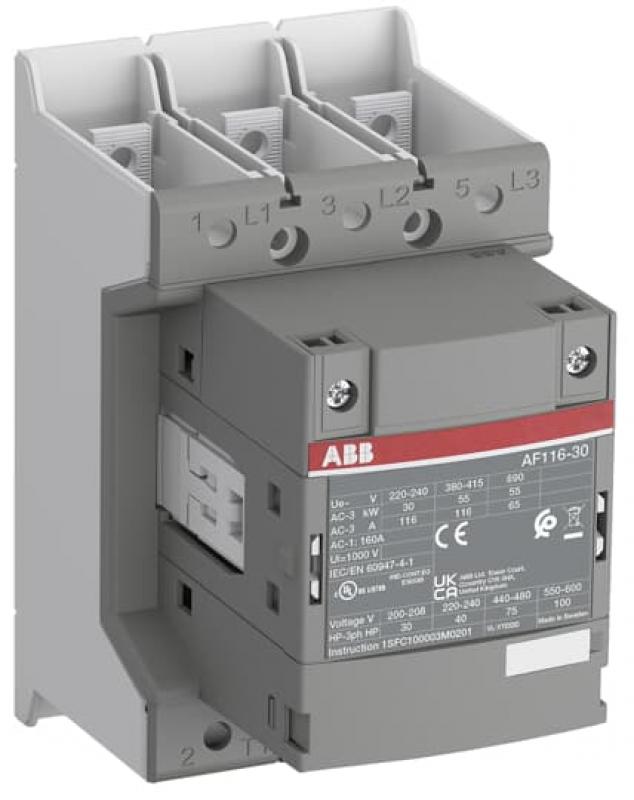 ABB AF116-30-00B-43 Schütz, 55 kW, 220-240 V 50/60 Hz, Schienenanschlüsse, fast operation coil