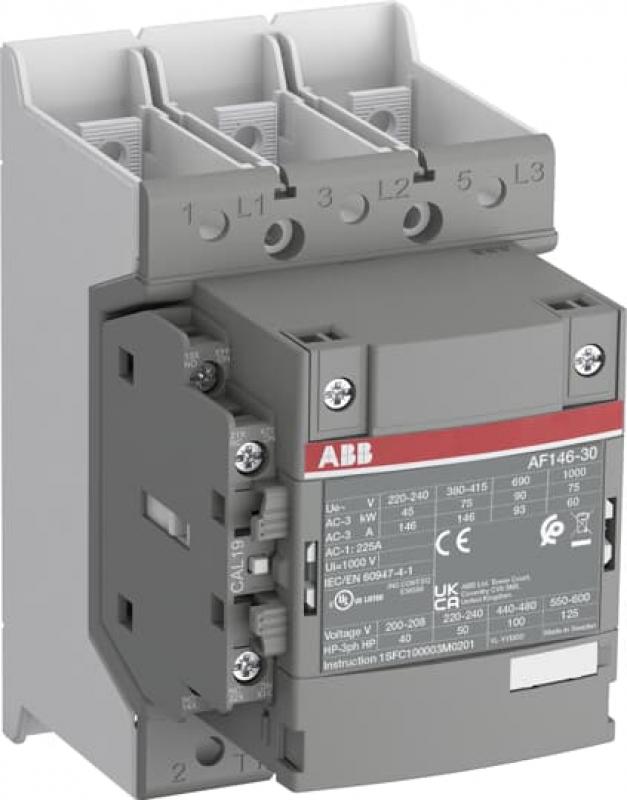 ABB AF146-30-11B-43 Schütz, 75 kW, 220-240 V 50/60 Hz, Schienenanschlüsse, fast operation coil