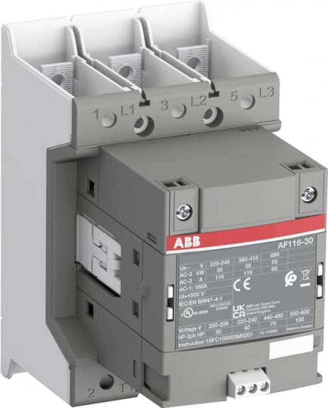 ABB AF116-30-00B-31 Schütz, 55 kW, 24-60 V 50/60 Hz / 20-60 V DC, Schienenanschlüsse