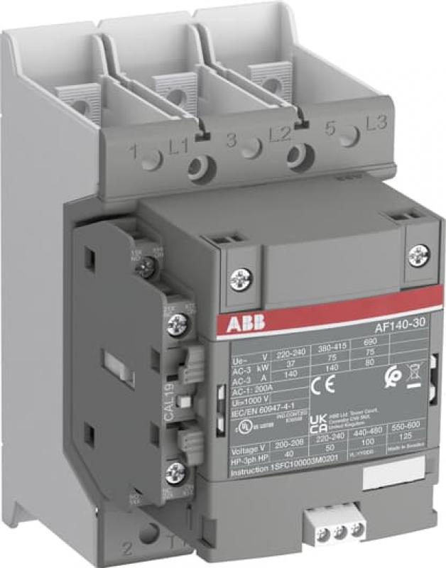 ABB AF140-30-11B-31 Schütz, 75 kW, 24-60 V 50/60 Hz / 20-60 V DC, Schienenanschlüsse
