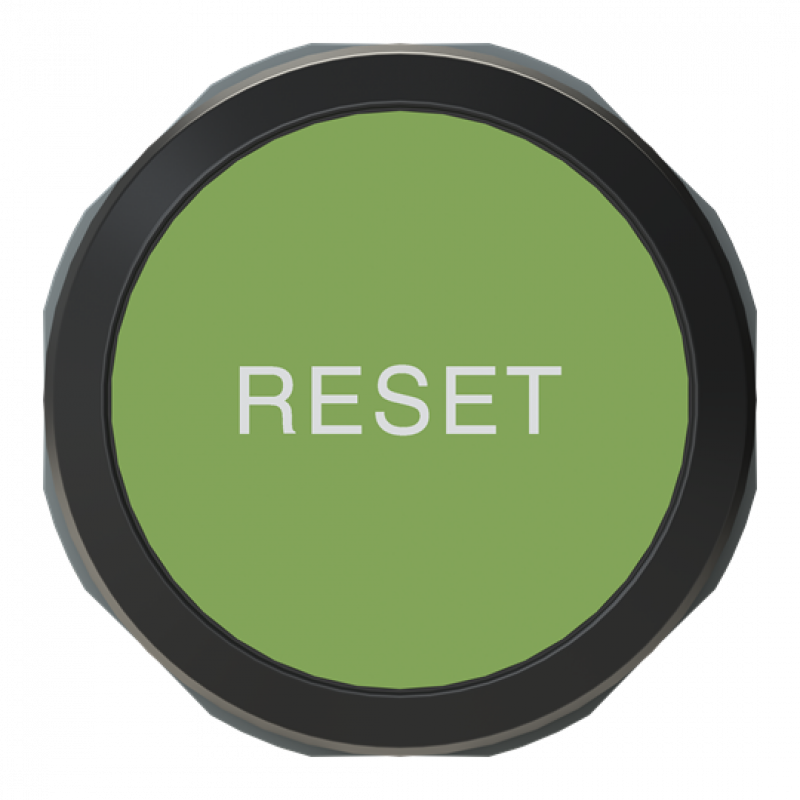 ABB MP9-1234 Drucktaster grün "RESET", flach-tastend, Frontring:, Kunststoff schwarz nicht beleuchtbar