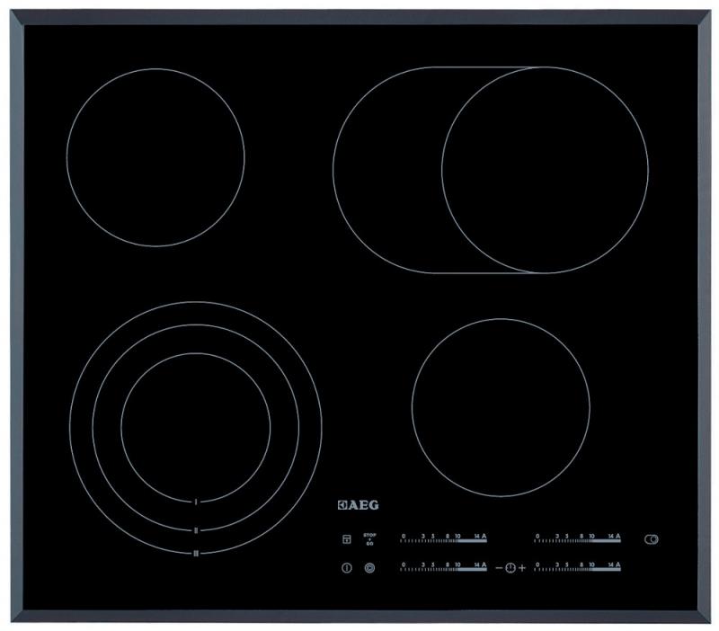 AEG TO64RA07FB 3000 Radiant Hob Glaskeramikkochfeld 60 cm autark 4 Kochzonen schwarz