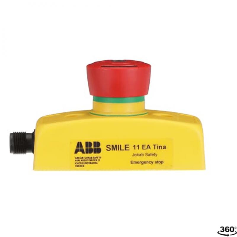 ABB Smile 11 EA Tina Not-Halt-Taster 1 x 5-poliger Stiftstecker M12 mit dynamischem Funktionsprinzip LED-Anzeige im Taster