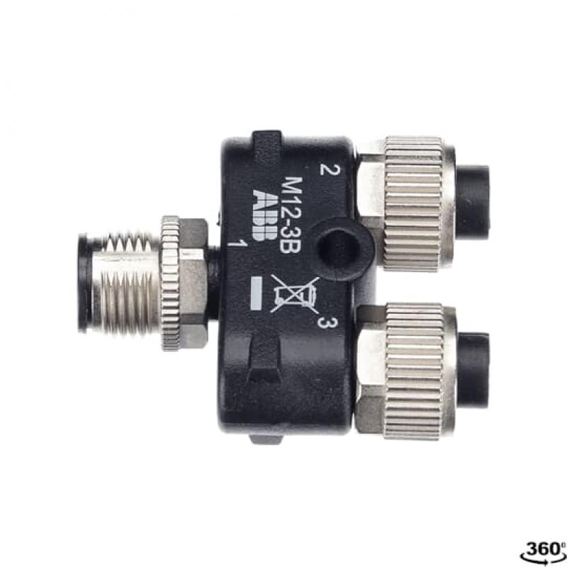 ABB M12-3B Y-Stecker mit M12-Anschlüssen für z.B. Lichtschranken (Sender und Empfänger) oder Parallelschaltung von 2 EDEN an TINA 4/8