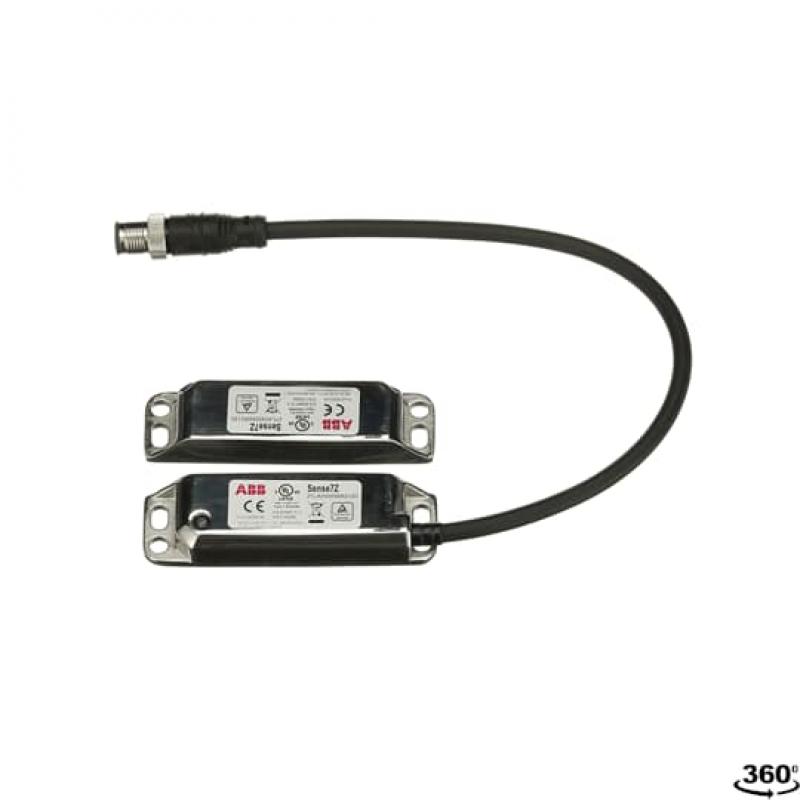 ABB Sense7Z M12 Sicherheitsschalter 2 Öffner + 1 Schließer , QC Kabel 250 mm, LED, Edelstahl Stiftstecker M12