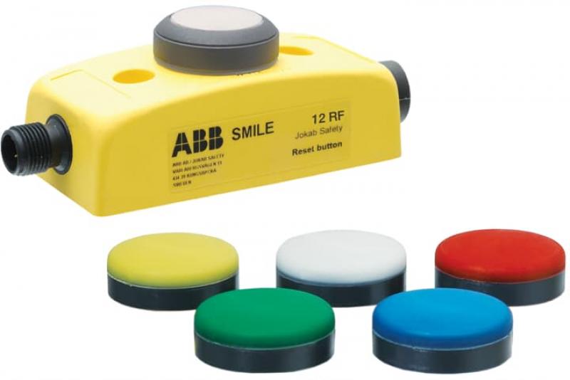 ABB Smile 12 RF M12-5 Reset-Taster Reset für EDEN DYN, 1 x 5-pol. M12 Stift- und Buchsenstecker 5 verschiedene Farbfilter