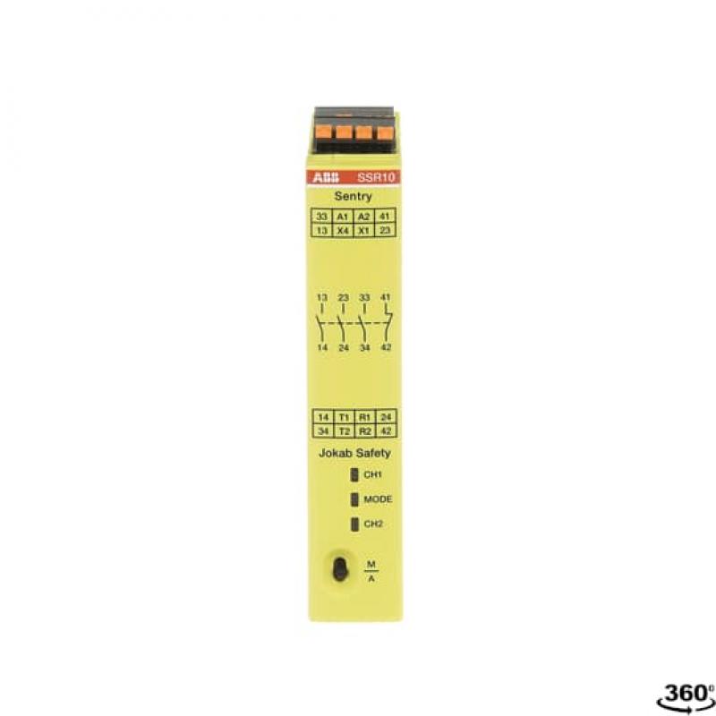 ABB Sentry SSR10P SAFETY RELAY, 1-und 2 kanalig, 3 NO + 1 NC, Betriebsspannung 24 V DC, PushIn