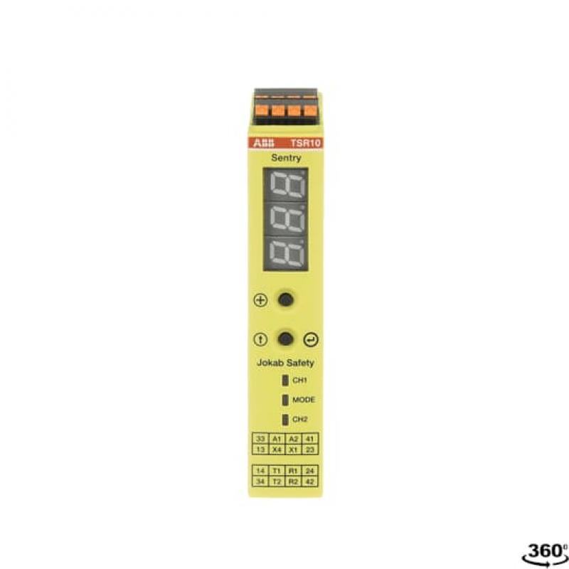 ABB Sentry TSR10P SAFETY TIMER RELAY Relaisausgänge 3 NO+1NC, Betriebsspannungs 24VDC, PushIn 1-Digit Display erweiterte Sicherheitstimer-Funktionen