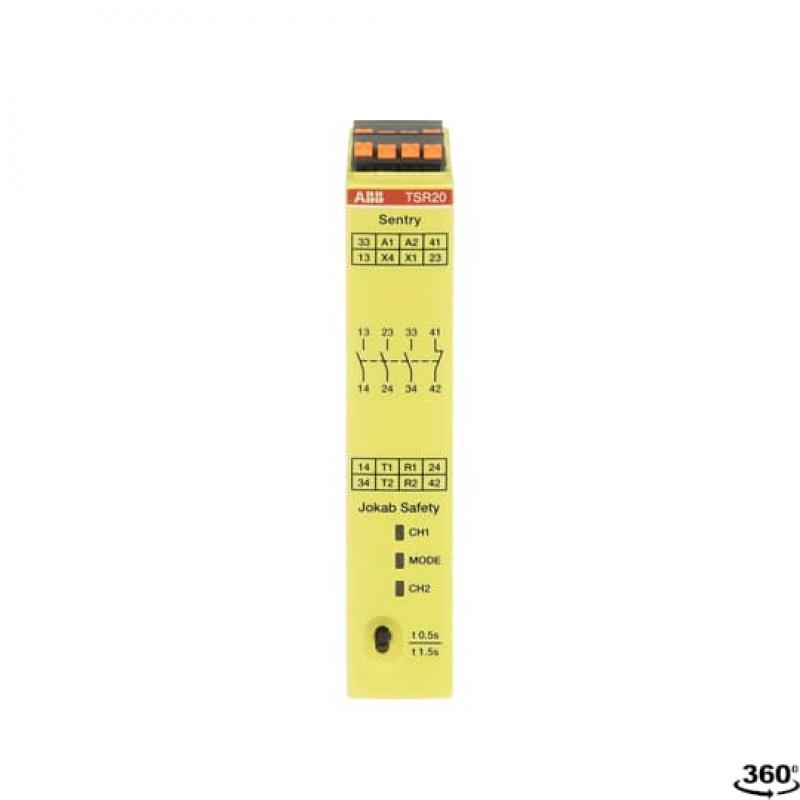 ABB Sentry TSR20P SAFETY TIMER RELAY Relaisausgänge 3 NO+1 NC, Betriebsspannung 24 V DC, PushIn