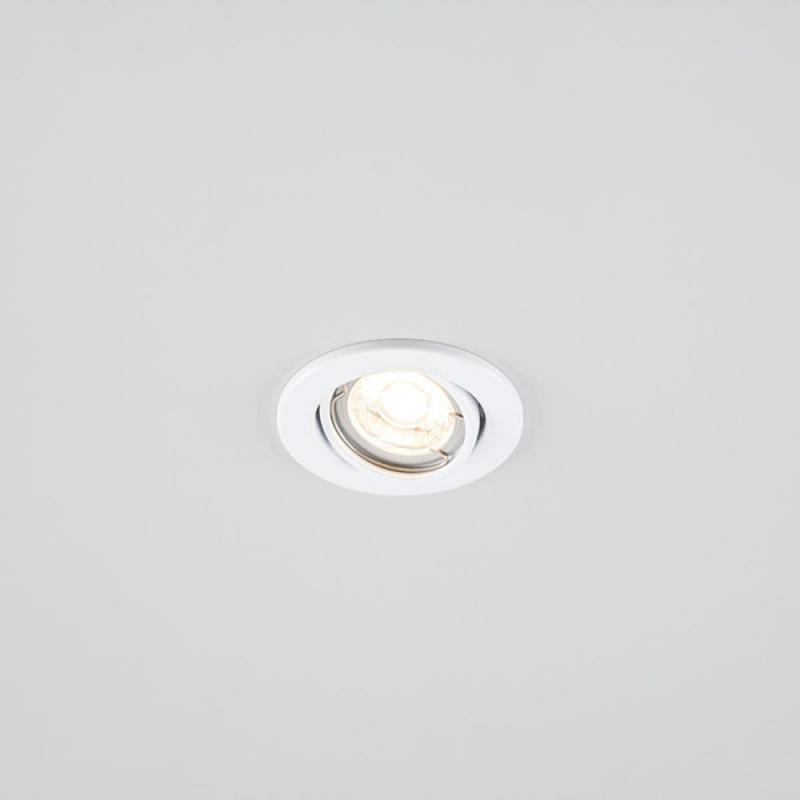 EVN Decken-Einbaustrahler für Niedervolt GU5.3 Leuchtmittel rund schwenkbar weiß IP20 12V EinbauØ68