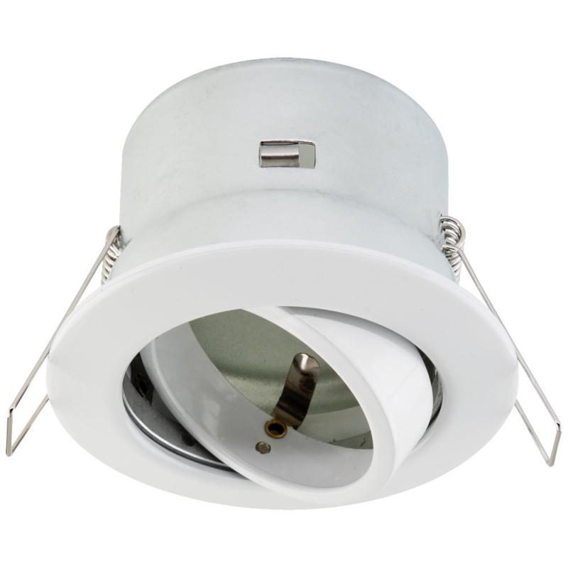 EVN Decken-Einbaustrahler für Niedervolt GU5.3 Leuchtmittel rund schwenkbar weiß IP20 GX5.3 12V EinbauØ68