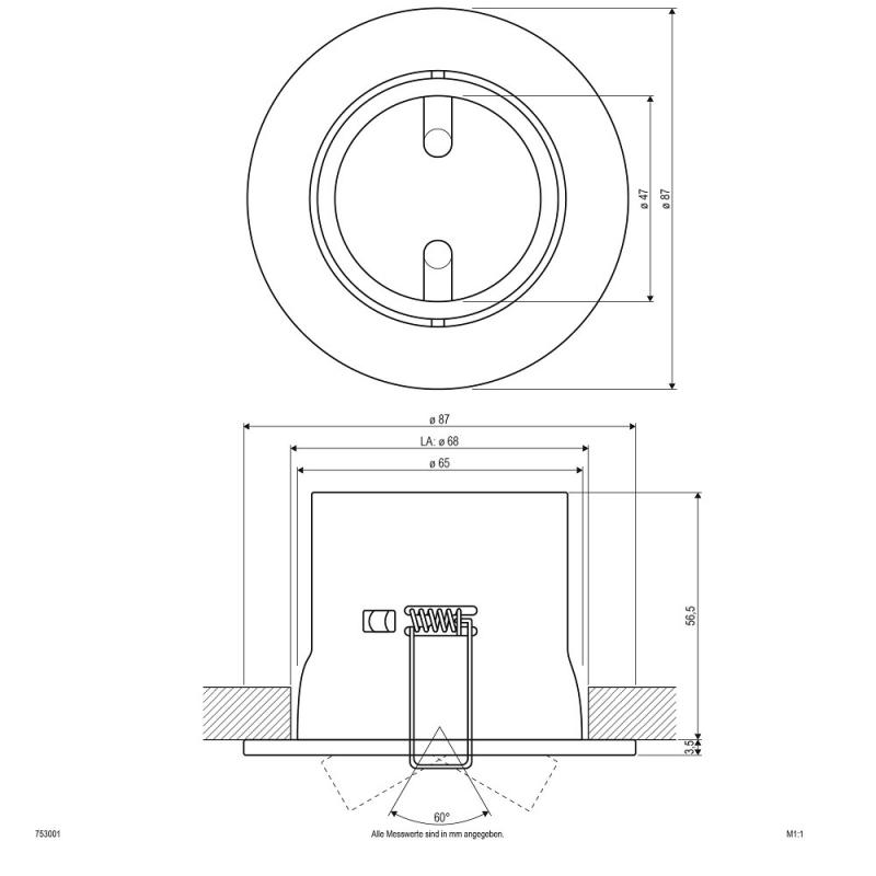 EVN Decken-Einbaustrahler für Niedervolt GU5.3 Leuchtmittel rund schwenkbar weiß IP20 GX5.3 12V EinbauØ68
