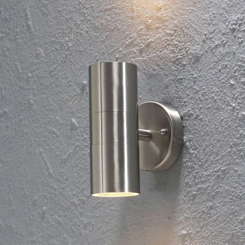 Konstsmide 7571-000 Modena Wandleuchte Edelstahl 304, klares Glas, Reflektor