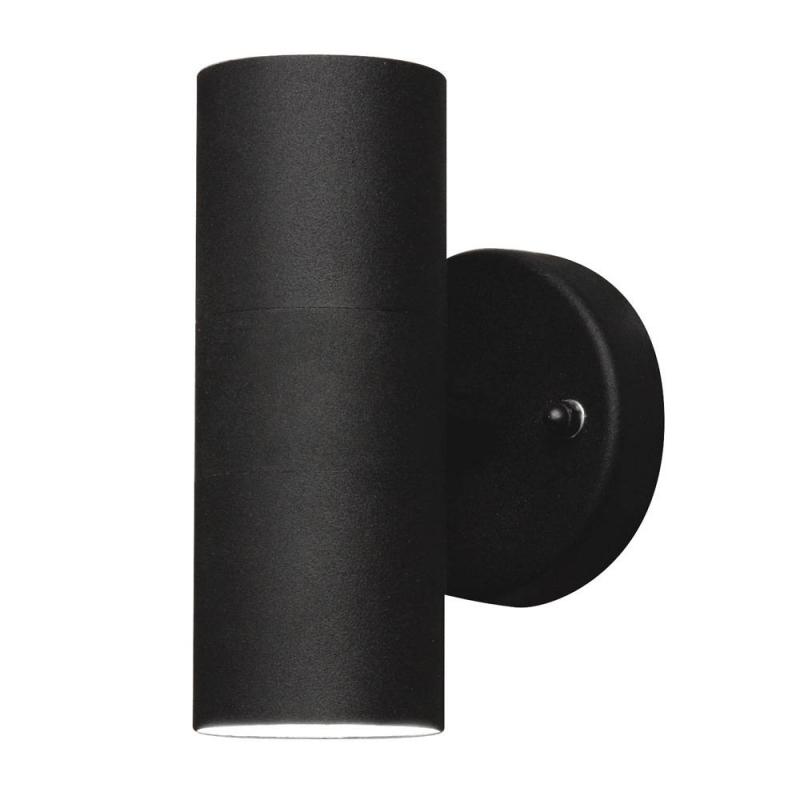 Konstsmide 7571-750 Modena Wandleuchte schwarz lackiertes Aluminium, klares Glas, Reflektor