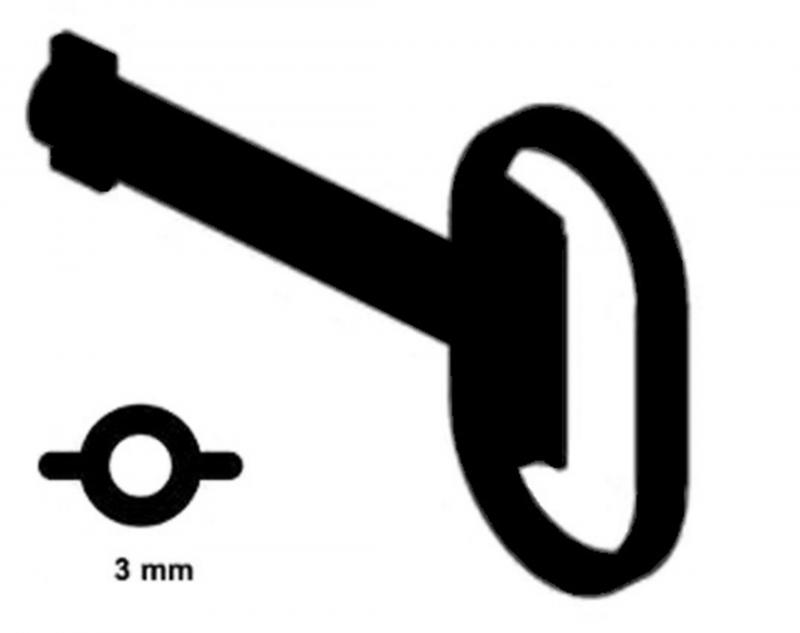 Hager Ersatzschlüssel,univers,Doppelbart 3mm