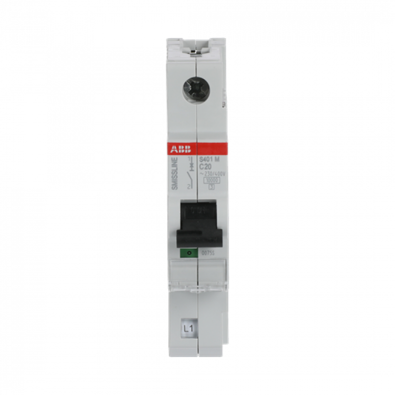 ABB S401M-C20 Sicherungsautomat C-Char., 20 A, 10 kA, 1P, steckbar