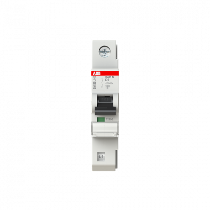 ABB S401M-D6 Sicherungsautomat D-Char., 6 A, 10 kA, 1P, steckbar