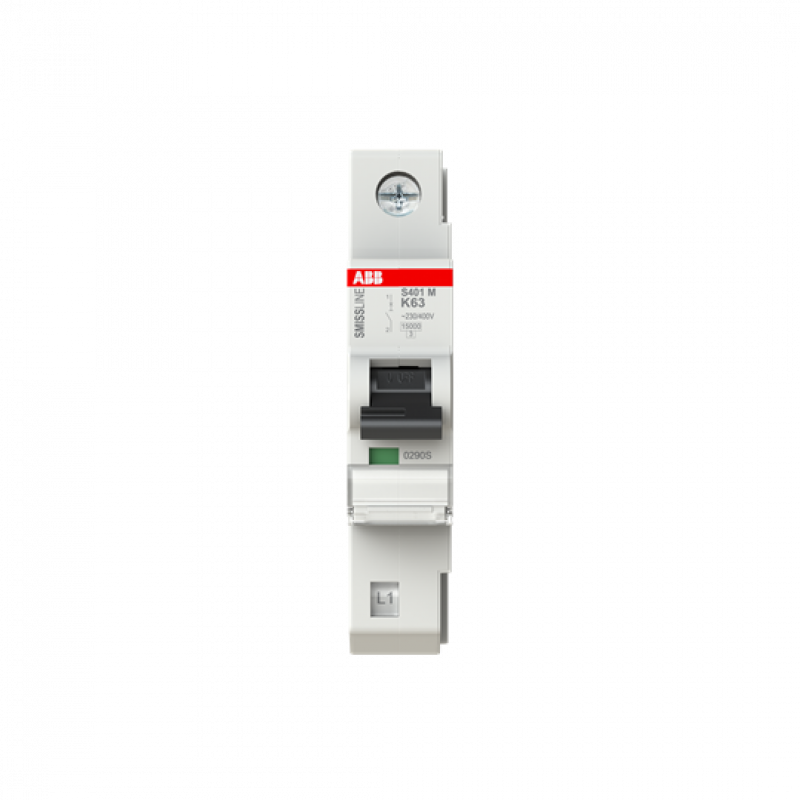 ABB S401M-K63 Sicherungsautomat K-Char., 63 A, 10 kA, 1P, steckbar