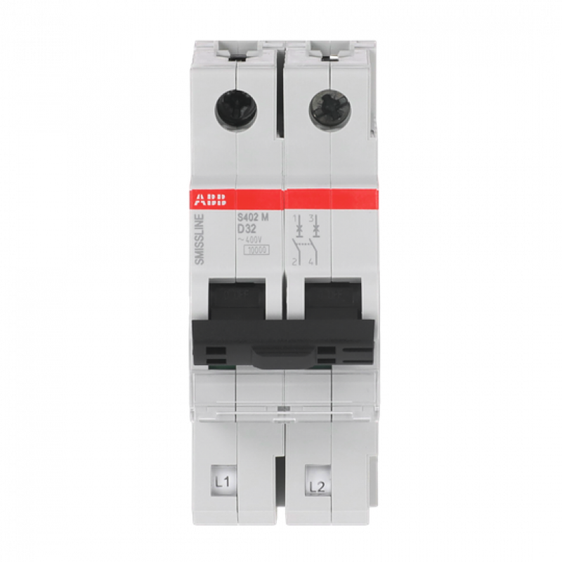 ABB S402M-D32 Sicherungsautomat D-Char., 32 A, 10 kA, 2P, steckbar