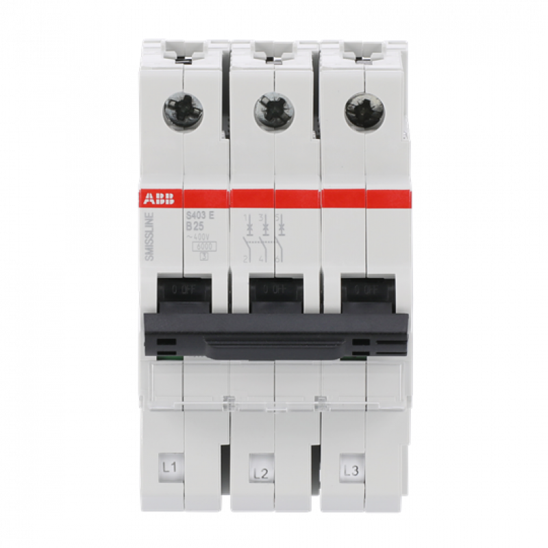 ABB S403E-B25 Sicherungsautomat B-Char., 25 A, 6 kA, 3P, steckbar