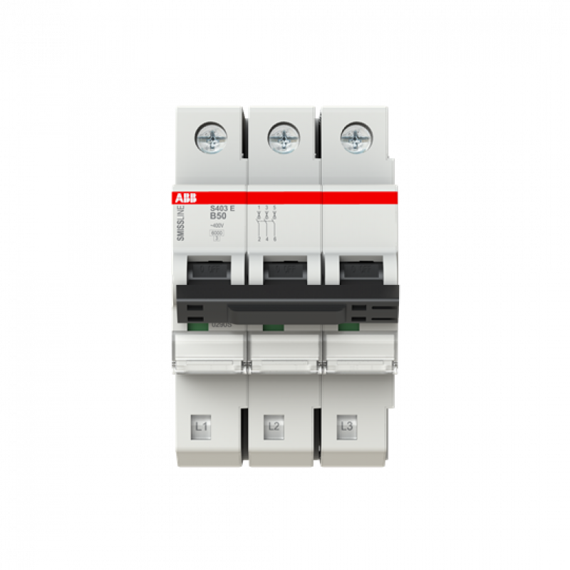 ABB S403E-B50 Sicherungsautomat B-Char., 50 A, 6 kA, 3P, steckbar