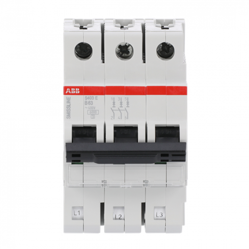 ABB S403E-B63 Sicherungsautomat B-Char., 63 A, 6 kA, 3P, steckbar