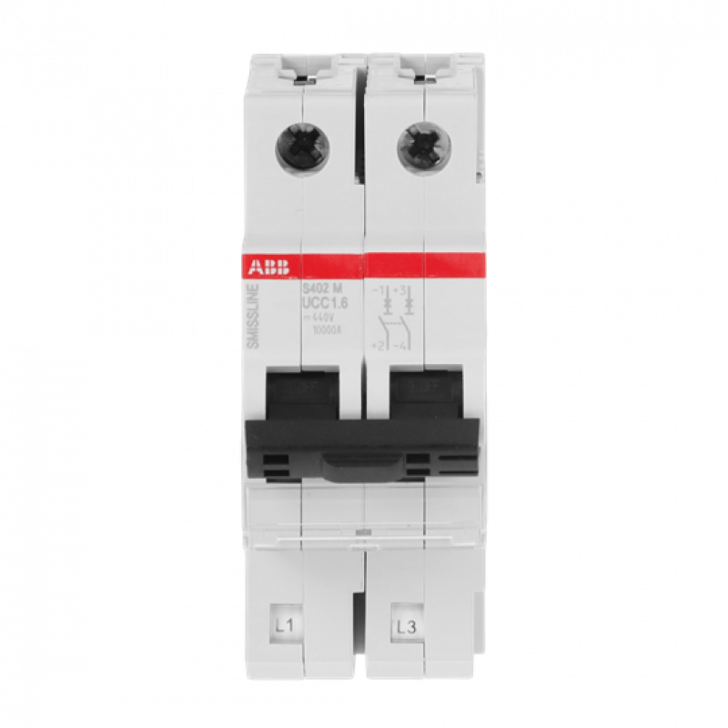ABB S402M-UCC1.6 Sicherungsautomat C, 1, 6 A, 1250 V DC, 2P, 50 kA, steckbar