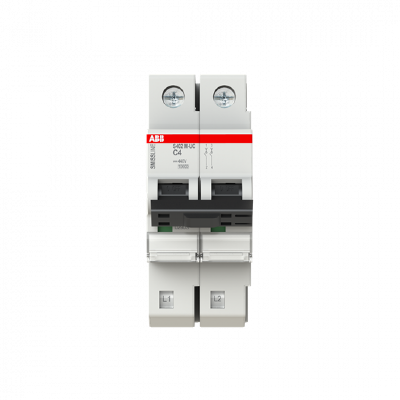 ABB S402M-UCC4 Sicherungsautomat C, 4 A, 250 V DC, 2P, 10 kA, steckbar