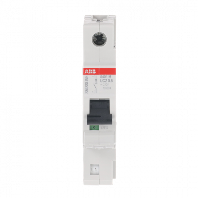 ABB S401M-UCZ0.5 Sicherungsautomat Z-Char., 0,5 A, 125 V DC, 1P, 50 kA Z, 0,5 A, 125 V DC, 1polig, Icu=50 kA