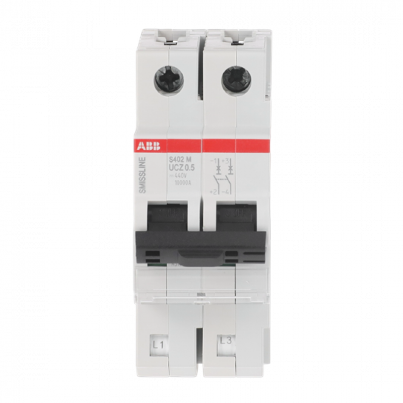 ABB S402M-UCZ0.5 Sicherungsautomat Z-Char., 0,5 A, 250 V DC, 2P, 50 kA, steckbar