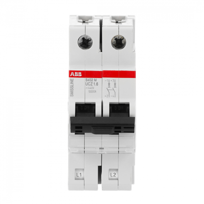 ABB S402M-UCZ1.6 Sicherungsautomat Z-Char., 1, 6 A, 250 V DC, 2P, 50 kA, steckbar
