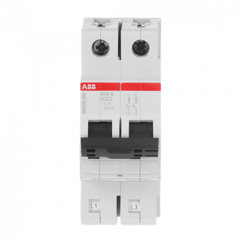 ABB S402M-UCZ2 Sicherungsautomat Z-Char., 2 A, 250 V DC, 2P, 50 kA, steckbar