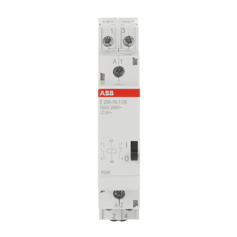 ABB E290-16-11/8 Stromstoßschalter Spule 8 V AC, 16 A, 1 Öffner + 1 Schließer