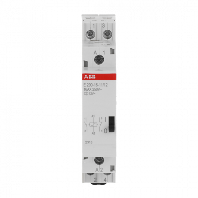 ABB E290-16-11/12 Stromstoßschalter Spule 12 V AC, 16 A, 1 Öffner + 1 Schließer
