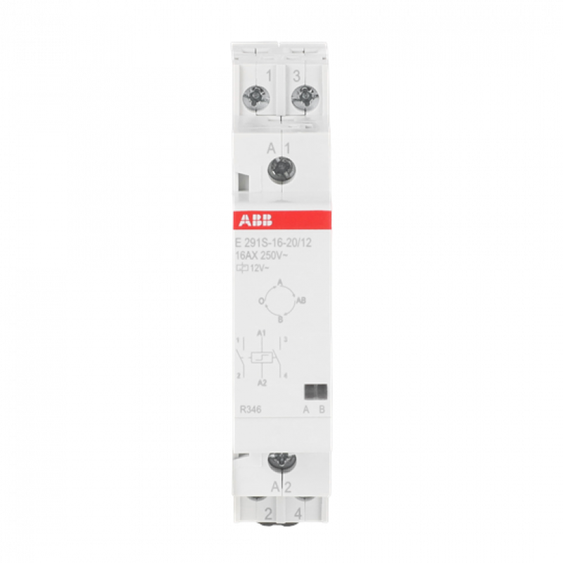 ABB E291S-16-20/12 Serien-Stromstoßschalter Spule 12 V AC, 16 A, 2 Schließer