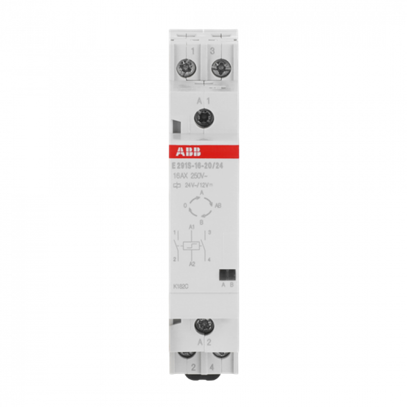 ABB E291S-16-20/24 Serien-Stromstoßschalter Spule 24 V AC/12 V DC, 16 A, 2 Schließer
