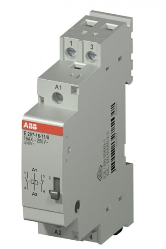 ABB E297-16-11/8 Installationsrelais Spule 8 V AC, 16 A, 1 Öffner + 1 Schließer