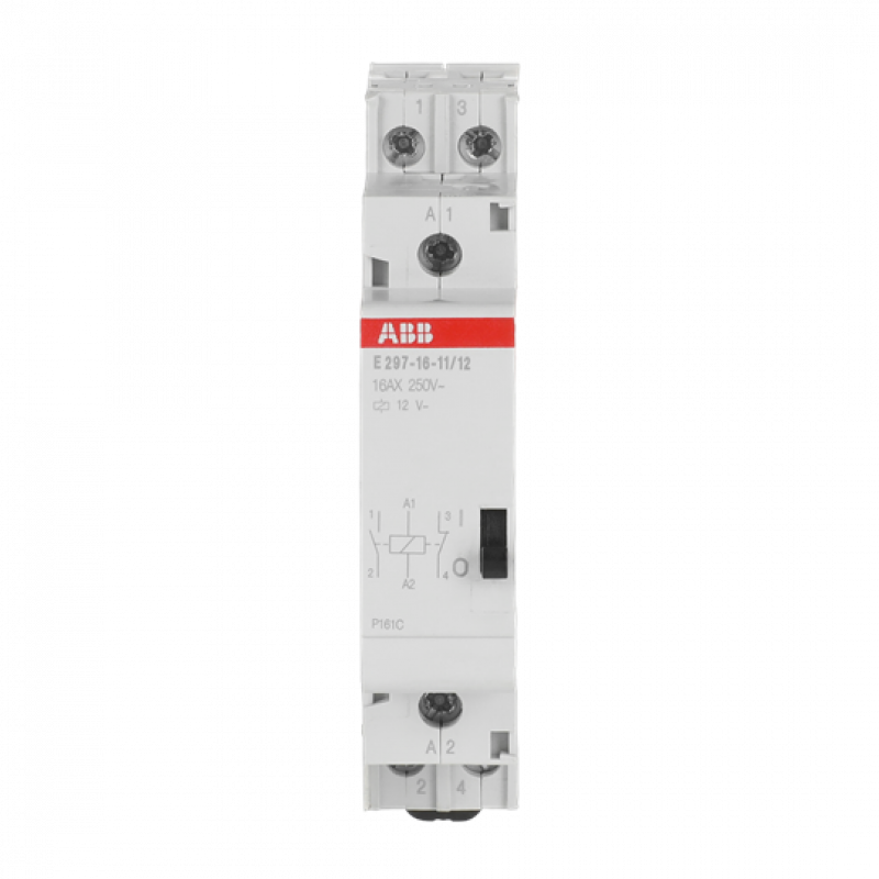 ABB E297-16-11/12 Installationsrelais Spule 12 V AC, 16 A, 1 Öffner + 1 Schließer