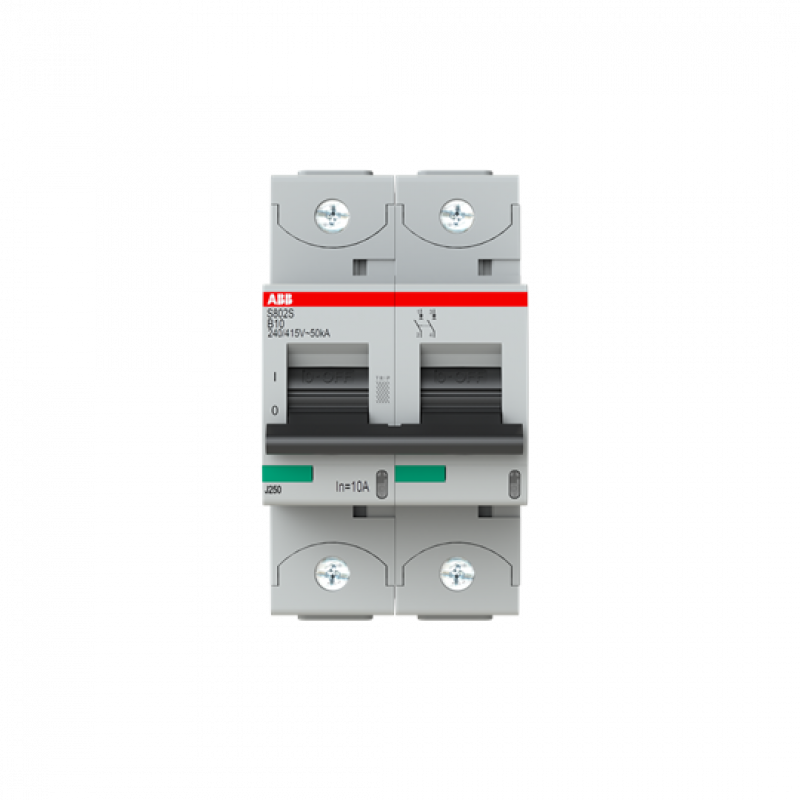 ABB S802S-B10 Hochleist.-Sicherungsautomat, 10A, B, 400 V AC=Icu 50kA, 690 V AC=Icu6kA, 2P