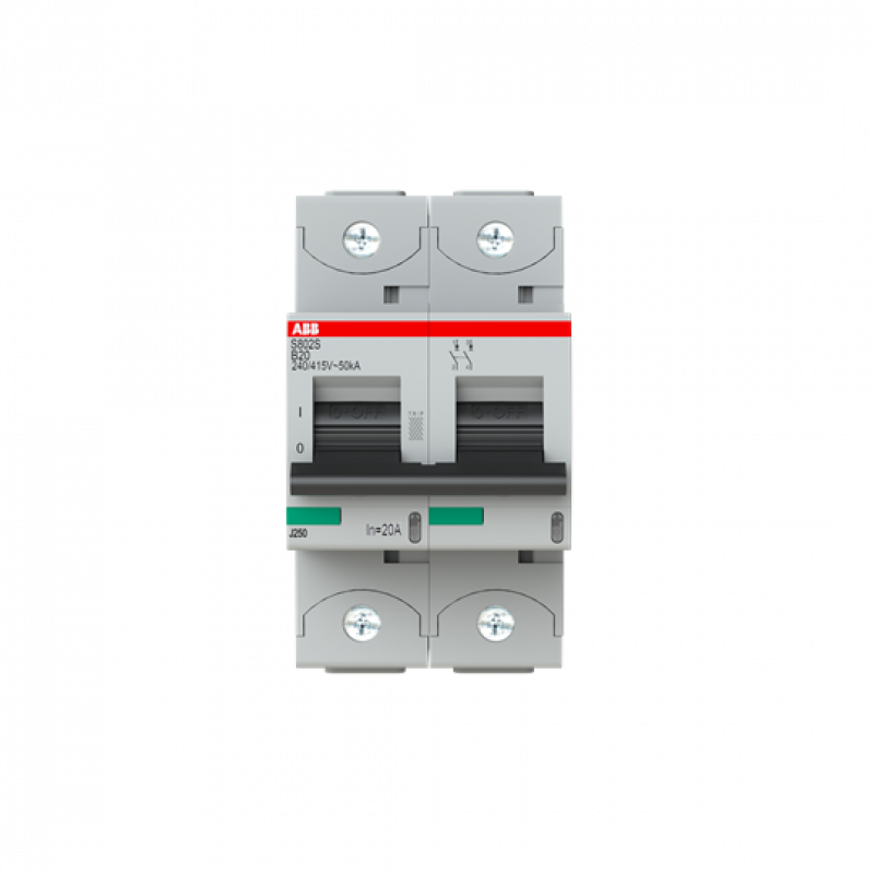 ABB S802S-B20 Hochleist.-Sicherungsautomat, 20A, B, 400 V AC=Icu 50kA, 690 V AC=Icu6kA, 2P