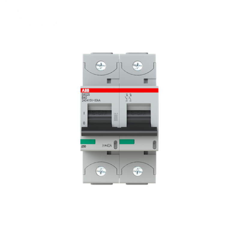 ABB S802S-B40 Hochleist.-Sicherungsautomat, 40A, B, 400 V AC=Icu 50kA, 690 V AC=Icu6kA, 2P