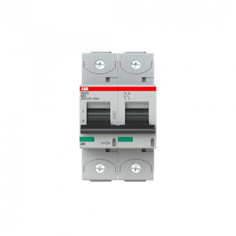 ABB S802S-B50 Hochleist.-Sicherungsautomat, 50A, B, 400 V AC=Icu 50kA, 690 V AC=Icu6kA, 2P