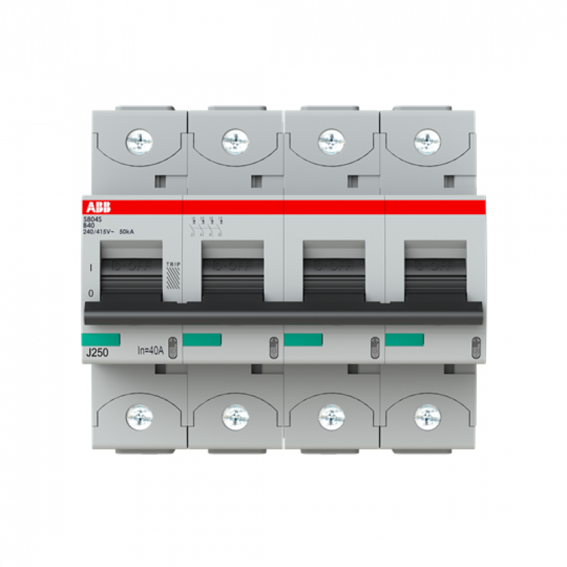 ABB S804S-B40 Hochleist.-Sicherungsautomat, 40A, B, 400 V AC=Icu 50kA, 690 V AC=Icu6kA, 4P