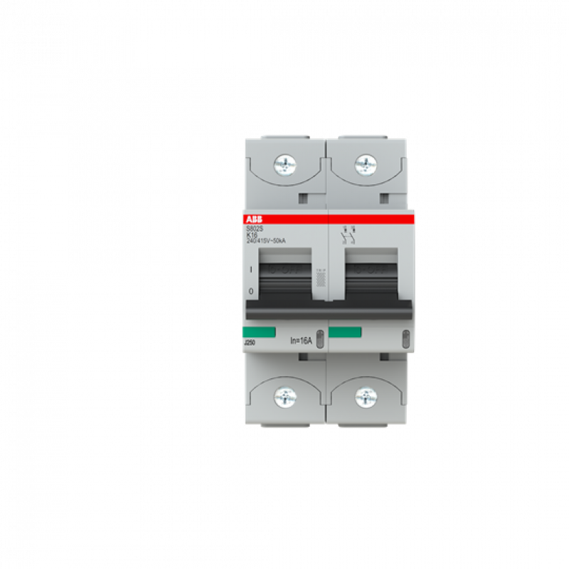 ABB S802S-K16 Hochleist.-Sicherungsautomat, 16A, K, 400 V AC=Icu 50kA, 690 V AC=Icu6kA, 2P