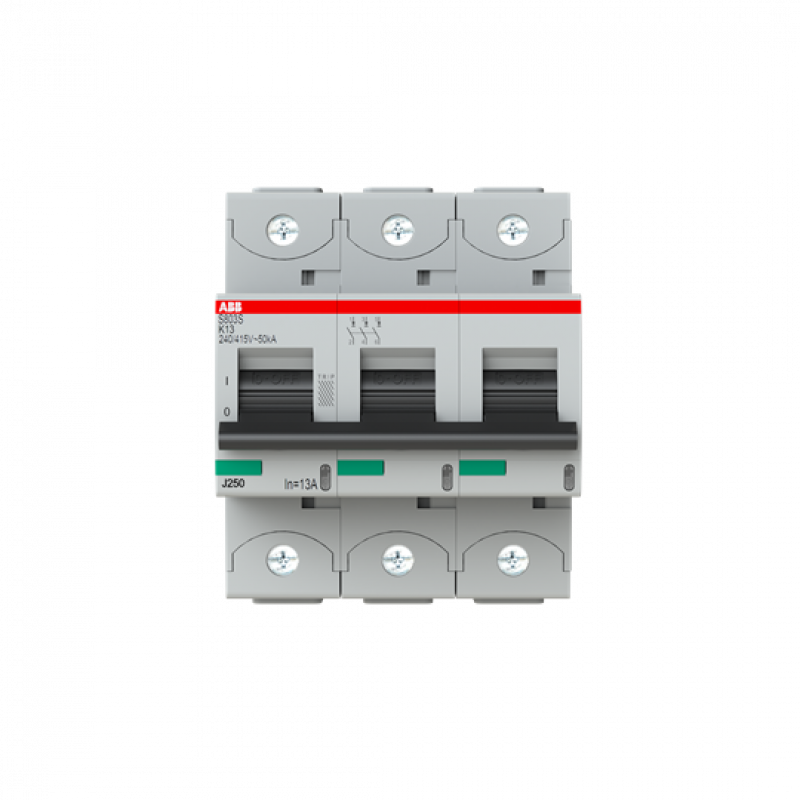 ABB S803S-K13 Hochleist.-Sicherungsautomat, 13A, K, 400 V AC=Icu 50kA, 690 V AC=Icu6kA, 3P