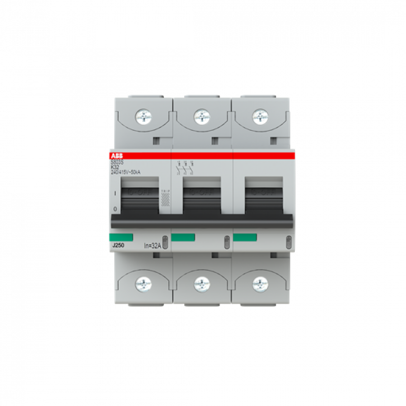 ABB S803S-K32 Hochleist.-Sicherungsautomat, 32A, K, 400 V AC=Icu 50kA, 690 V AC=Icu6kA, 3P