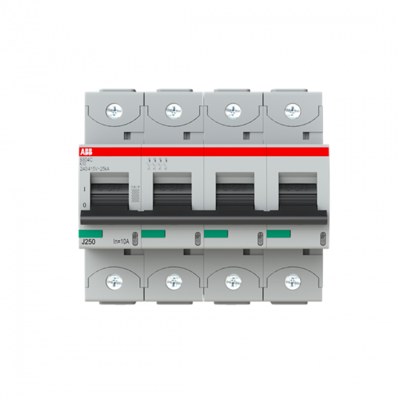 ABB S804S-K10 Hochleist.-Sicherungsautomat, 10A, K, 400 V AC=Icu 50kA, 690 V AC=Icu6kA, 4P