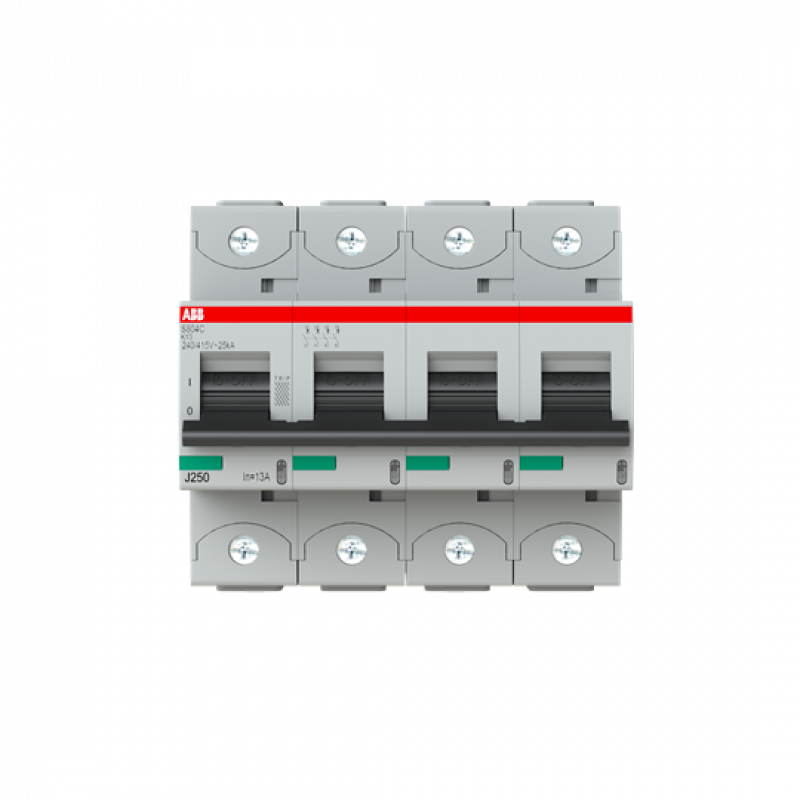 ABB S804S-K13 Hochleist.-Sicherungsautomat, 13A, K, 400 V AC=Icu 50kA, 690 V AC=Icu6kA, 4P